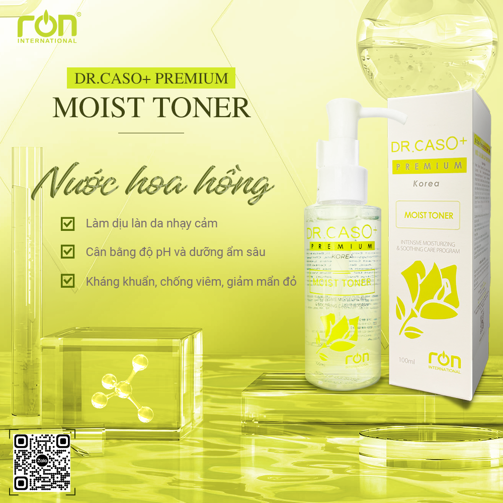 Dr. Caso+ Premium Moist Toner 100ml /Nước cân bằng cấp ẩm dịu nhẹ