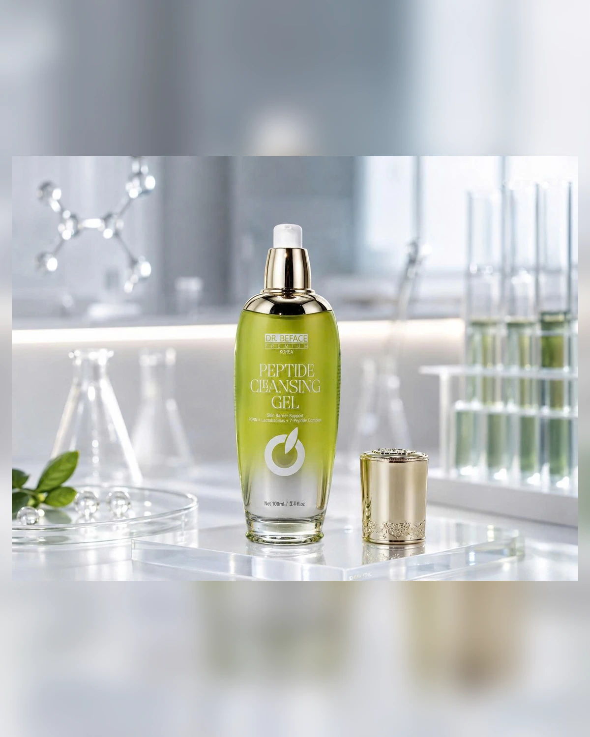 DR.BEFACE PREMIUM PEPTIDE CLEANSING GEL with pump exposed