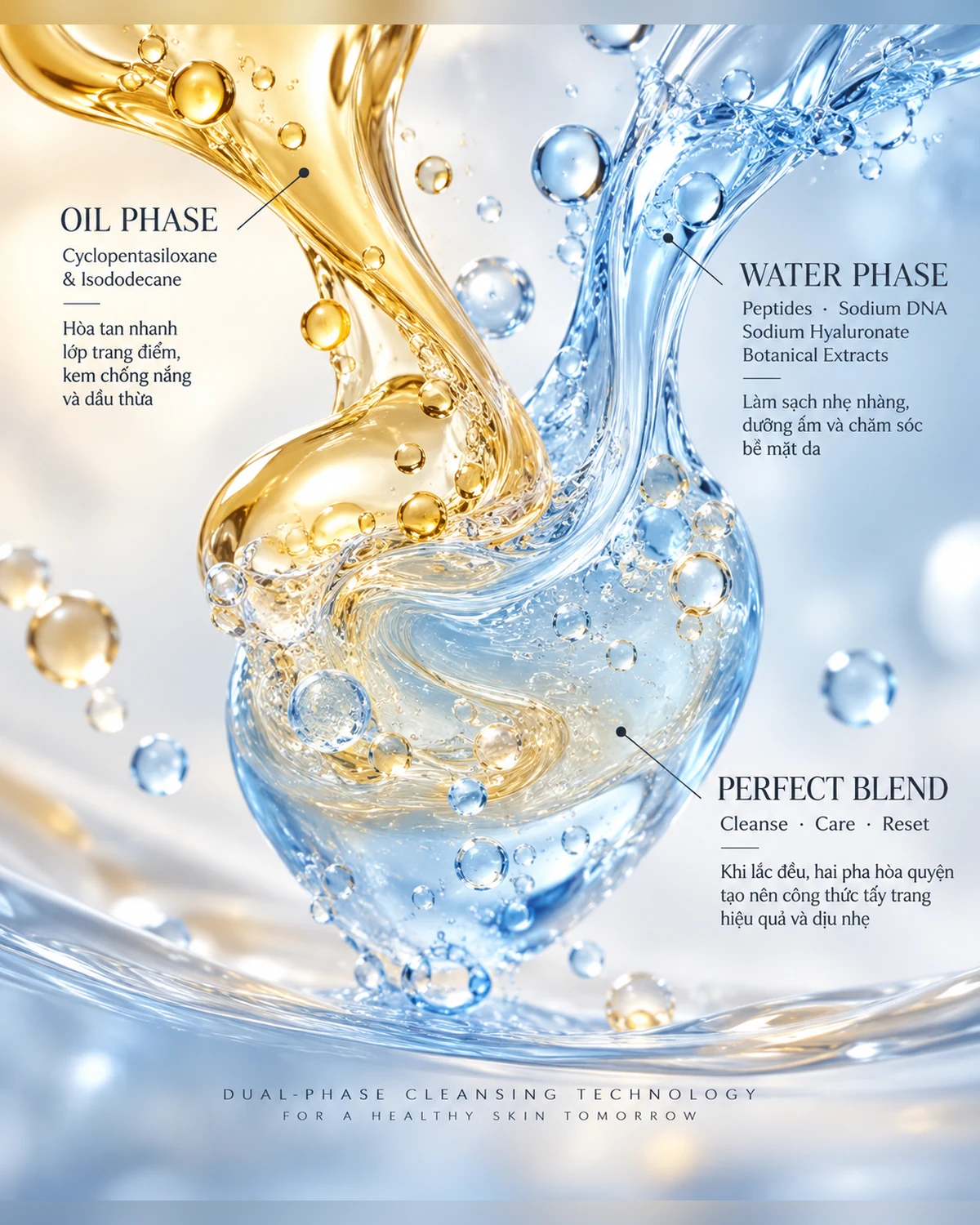 Dual-phase cleansing technology — oil phase and water phase