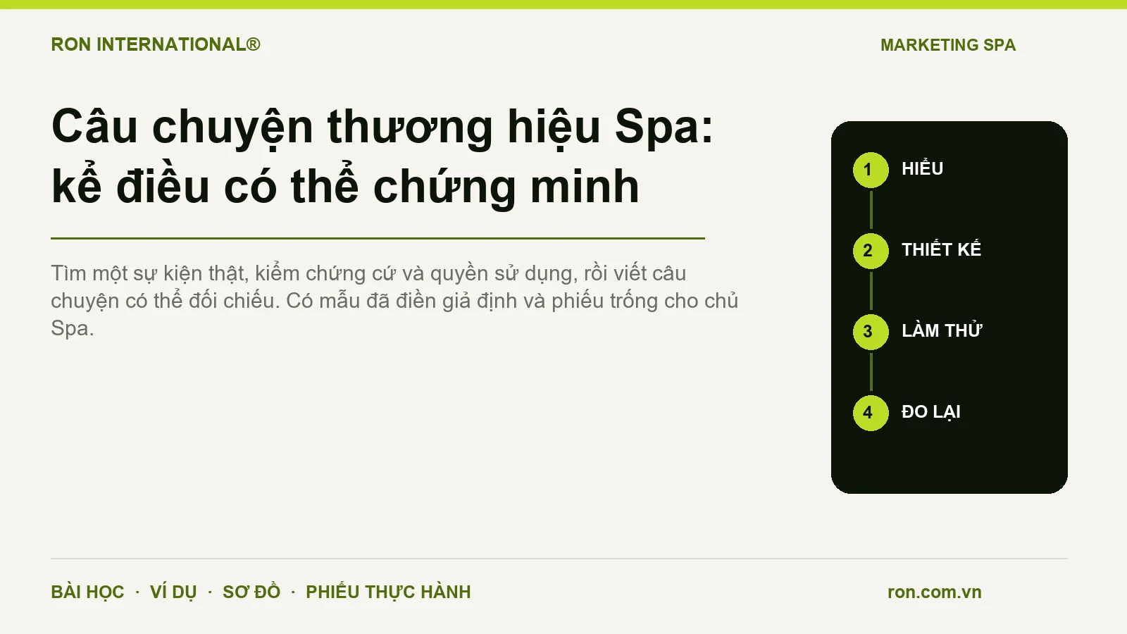 Câu chuyện thương hiệu Spa: kể điều có thể chứng minh