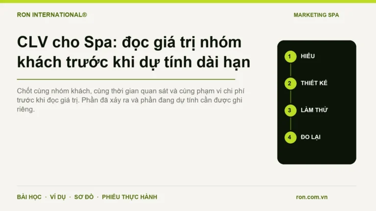 CLV cho Spa: đọc giá trị nhóm khách trước khi dự tính dài hạn