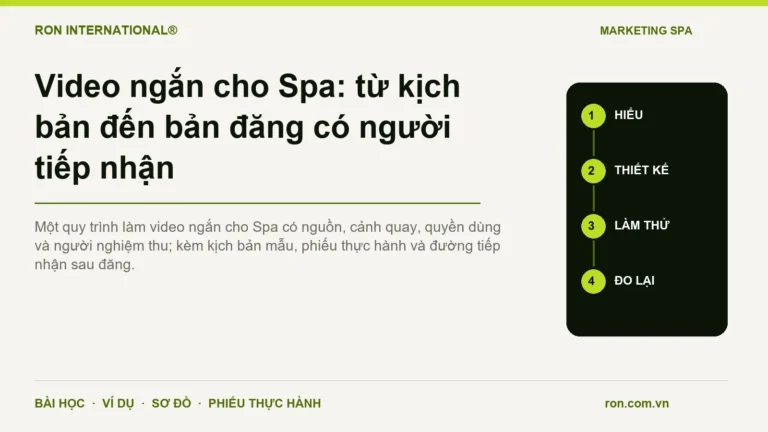 Video ngắn cho Spa: từ kịch bản đến bản đăng có người tiếp nhận