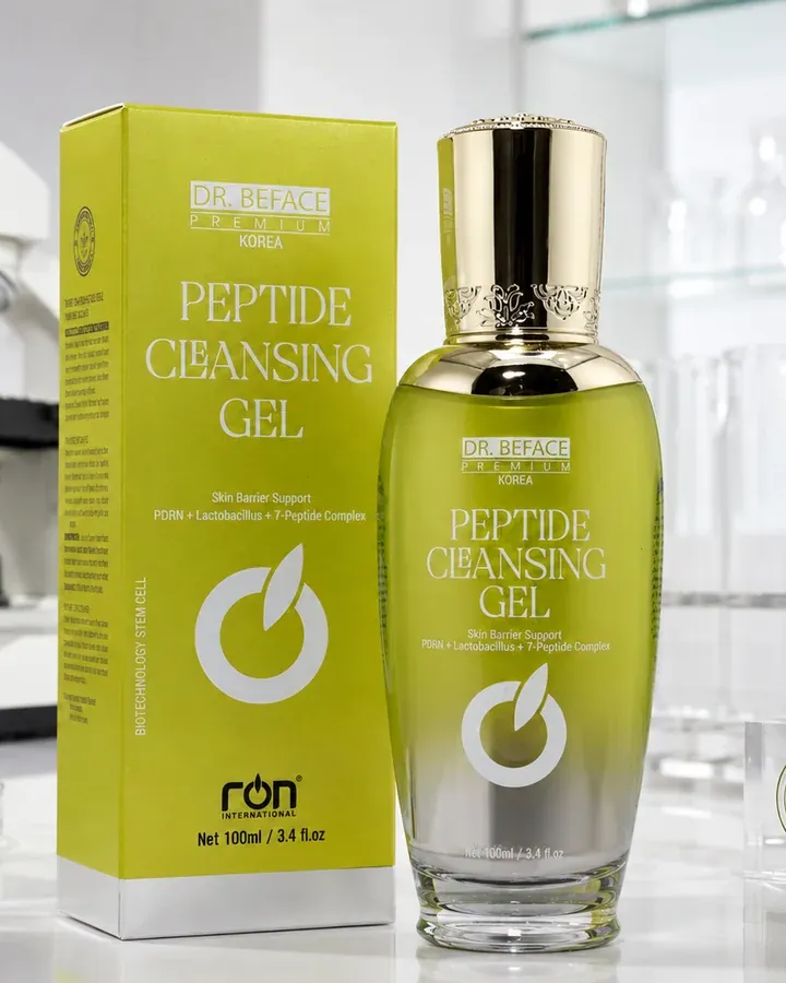 Gel làm sạch DR.BEFACE PREMIUM® PEPTIDE CLEANSING GEL 100 ml, chai và hộp